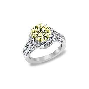  setting Diamond engagement ring with 1.20 Carat Fancy Yellow Diamond 