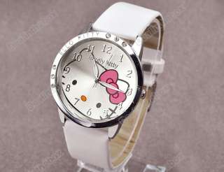 NEW Fashion cute Lovely Kitty Crystal Girls Quartz Wrist Watch  