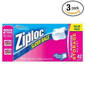  Ziploc Slider Storage Bag, Quart Value Pack, 42 Count 
