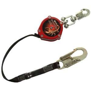   9FT Scorpion 9 Foot Personal Fall Limiter with D Ring Swivel Hook, Red