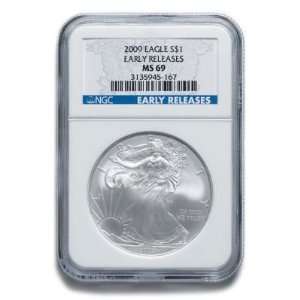  20ct. 2009 $1 Silver American Eagle MS69 NGC Early Release 