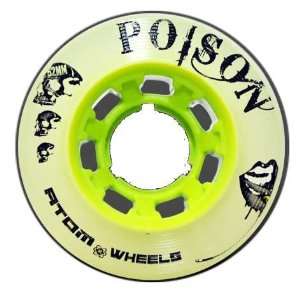 com Poison Slim 84A Roller Derby Skate Wheels (4 Pack) Ghost / Green 