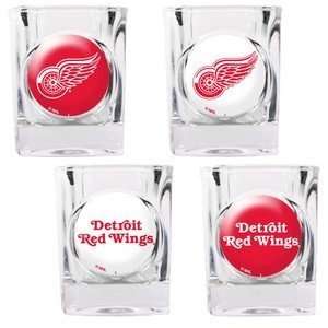  Detroit Red Wings Square Shot Glass Set of 4 Sports 