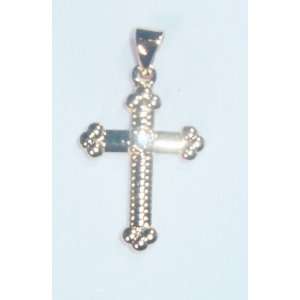   Lisa Cross Pendant with CZ crystal   25mm Cross   includes 45mm chain