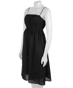 Lapis Solid Black A line Dress  