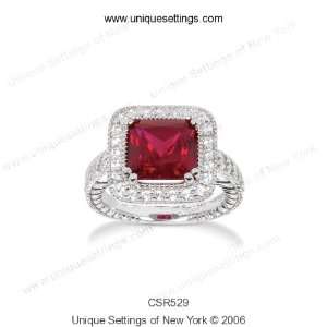 12.7 Ct Diamond Ruby Ring Engagement Princess Cut Pave Fashion 14k 