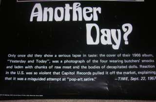 Rare 1973 THE BEATLES Another Day Butcher Cover POSTER  