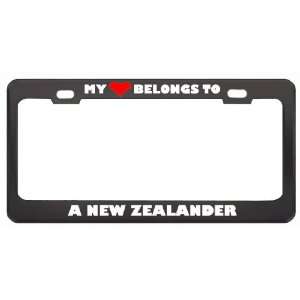 My Heart Belongs To A New Zealander Country Flag Metal License Plate 