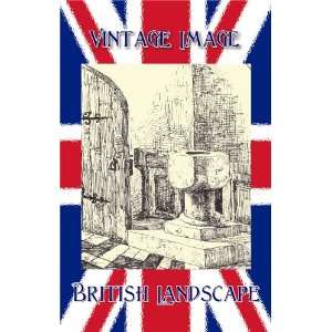 15cm x 10cm) Art Greetings Card British Landscape Old Norman Font 