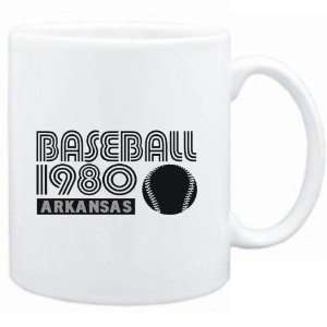  Mug White  BASEBALL 1980 Arkansas  Usa States Sports 