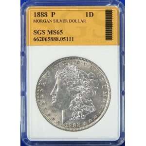  1888 P MS65 Morgan Silver Dollar SGS Graded: Everything 