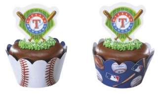 24 WRAPS cupcake MAJOR LEAGUE BASEBALL wrappers MLB BALL PICKS sold 