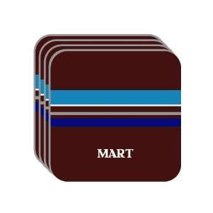 Personal Name Gift   MART Set of 4 Mini Mousepad Coasters (blue 