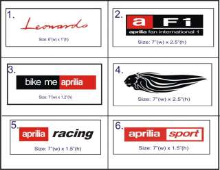 Aprilia Leonardo Lion Sport Motorcycles Vinyl Sticker  