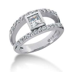  0.95 Ct Diamond Diamond Ring Engagement Princess cut 14k 