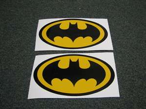 pair (2) batman symbol decal stickers 5.5 x 3 nice  