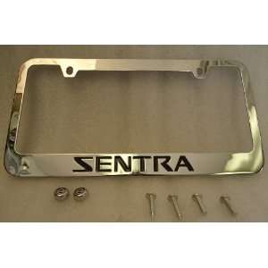   Chrome Metal License Plate Frame with Logo Screw Caps Automotive