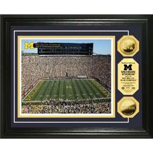  University of Michigan Wolverines Framed Stadium 24KT Gold 