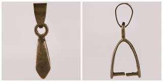 100pc Antique Bronze Pendant Pinch Bail 20mm BD113 3  