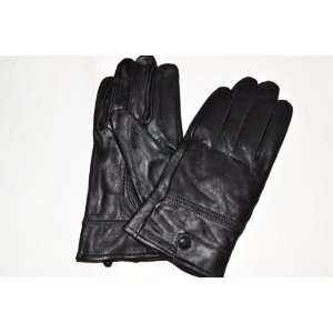   Mens Soft Cabretta Leather gloves Size M Black wg1 