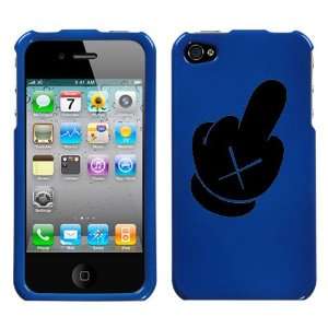   kaws disney mickey mouse glove middle finger on dark blue phone cover