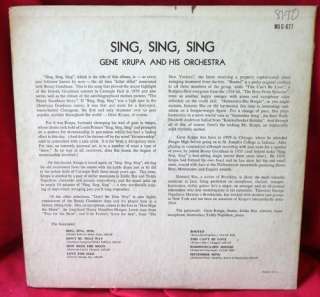 GENE KRUPA sing sing sing LP record CLEF granz VG++  