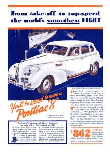 1939 Pontiac DeLuxe Eight 4 door Sedan art car print ad  