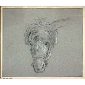   Reproduction   Jean Baptiste Oudry   32 x 28 inches   Head of a donkey