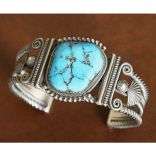 Sterling Silver Turquoise Inlay Cuff Bracelet (Native American 