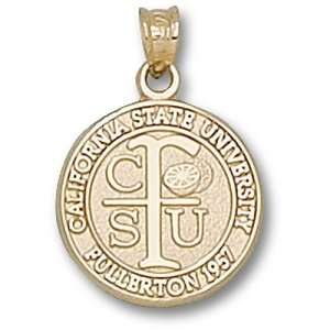 California State Fullerton Seal Pendant (Gold Plated):  