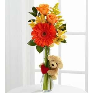 Birthday Hugs Flower Bouquet   5 Stems   Vase Included  