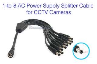   to 8 DC Power 8 Port Splitter Adapter Adaptor Cable 4 CCTV Camera / S2