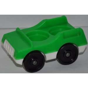  Vintage Little People Green & White Two Seater Car (Peg 