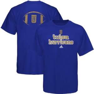 adidas Tulsa Golden Hurricane Backfield T Shirt   Royal Blue (Medium 