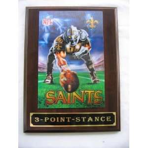  New Orleans Saints 3D Plaque   3 Point Stance
