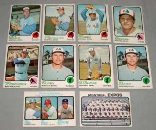 1973 O Pee Chee Baseball Lot Of 10 Montreal Expos Cards  