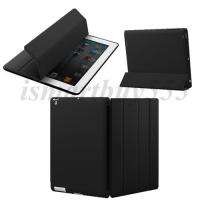iPad 3rd Magnetic Leather Smart Cover + Back Case Black/Red/Pink/Blue 