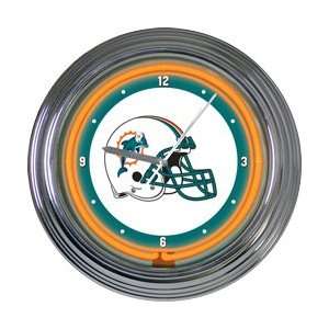  Miami Dolphins Neon Clock   15 Inch   NFL Sports 