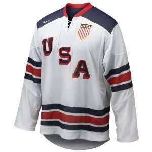  Nike 2010 Winter Olympics Team USA White Tackle Twill Hockey 