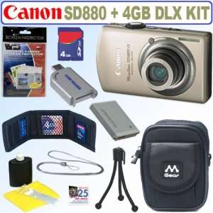  Canon PowerShot SD880IS 10MP Digital Camera (Gold) + 4GB 