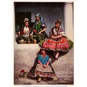 com 1932 Color Print Decs Tolna Hungary Magyars Native Women Cultural 