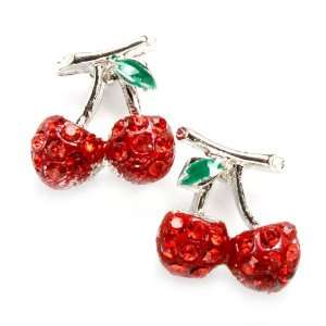  The Cutest Crystal Cherries Stud Earrings Ever Jewelry