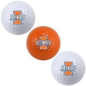   Fighting Illini 3 Pack Team Logo Golf Balls