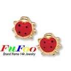 FuFoo 14k Gold   Lady Bug Childrens Earrings