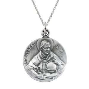    St. Albert pendant medal   sterling silver GEMaffair Jewelry