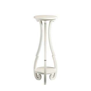 Cooper Classics Pedestal Plant Stand Cottage Style in Shabby White 
