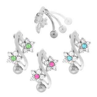   Flower Belly Rings   14g 3/8 Length   Sold Individually at 