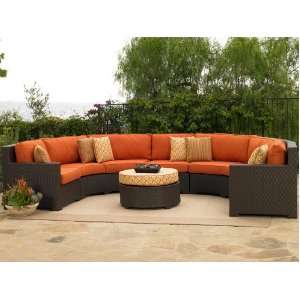   Melrose Wicker 6 Piece Curved Sofa Package Patio, Lawn & Garden