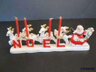 Vtg MINT 1950s Relco Santa Sleigh & Reindeer Noel CHRISTMAS Figurine 