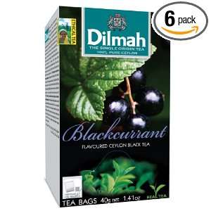 Dilmah Blackcurrant Tea, 20 Count Bags (Pack of 6)  